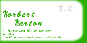 norbert marton business card